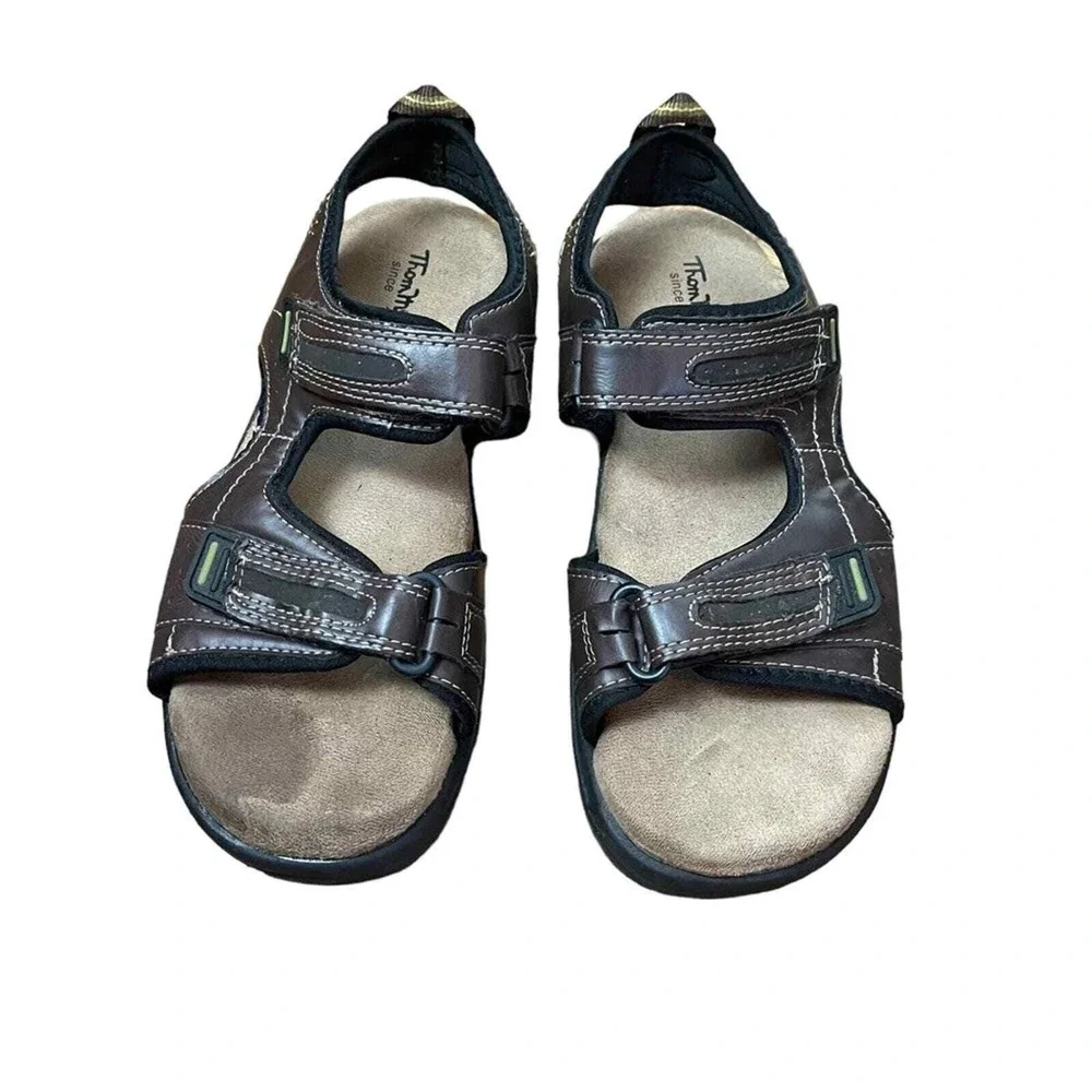 Thom McAn Daniel MemoTech Beach Activewear Sandals Men's 9 Dark Brown & Black